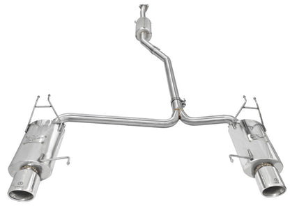 aFe Takeda 2-1/4in to 2in 304 Stainless Steel Cat-Back Exhaust w/Polished 49-36612 Photo - Unmounted