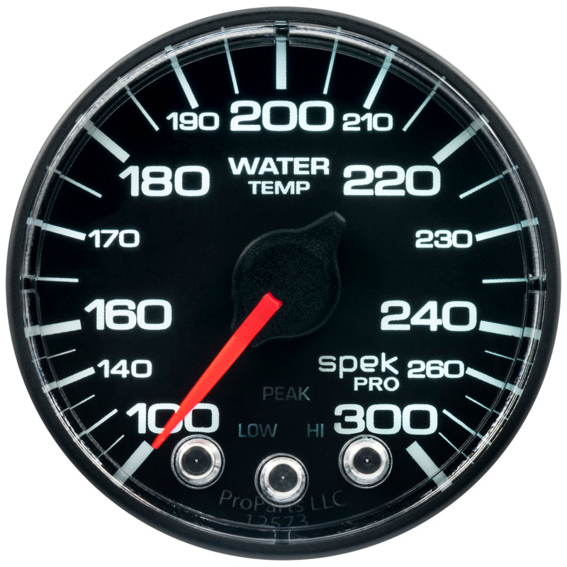 Autometer Spek-Pro Gauge Water Temp 2 1/16in 300f Stepper Motor W/Peak & Warn Blk/Blk P346324 P346324 User 1
