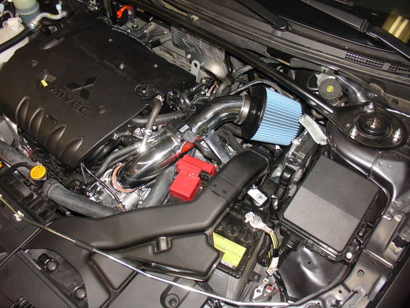 Injen 09-11 Mitsubishi Lancer GTS 2.4L 4 cyl Black Tuned Air Intake SP1838BLK Photo - Mounted