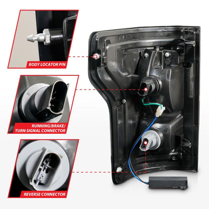 Anzo 2015-2016 Ford F-150 LED Taillights Black 311261 Photo - Unmounted