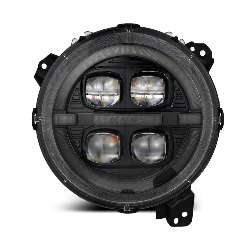 AlphaRex 18-23 Jeep Wrangler JL/Gladiator JT LED Proj Headlights Alpha-Blk w/ Activ Light/Seq Signal 880867 880867 Photo - Primary