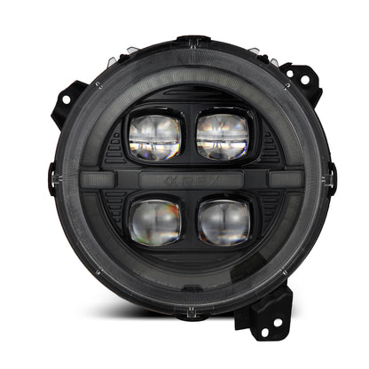 AlphaRex 18-23 Jeep Wrangler JL/Gladiator JT LED Proj Headlights Alpha-Blk w/ Activ Light/Seq Signal 880867 880867 Photo - Primary