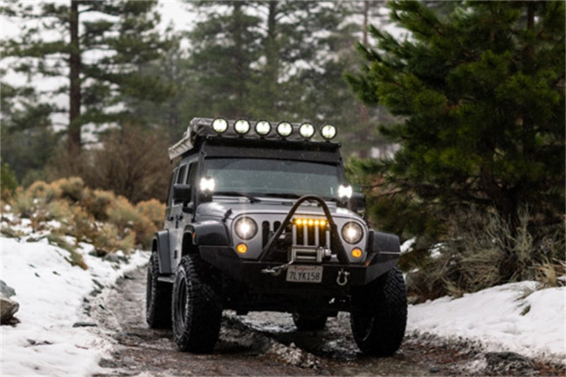 KC HiLiTES SlimLite 6in. LED Light 50w Spot Beam (Pair Pack System) - Black 100 100 Photo - Mounted