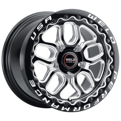 Weld Racing 15x10 Laguna Bead Lock 5x120 ET46 BS7.25 Gloss BLK MIL DIA 78.1 S907B0022P46 S907B0022P46 Photo - Primary