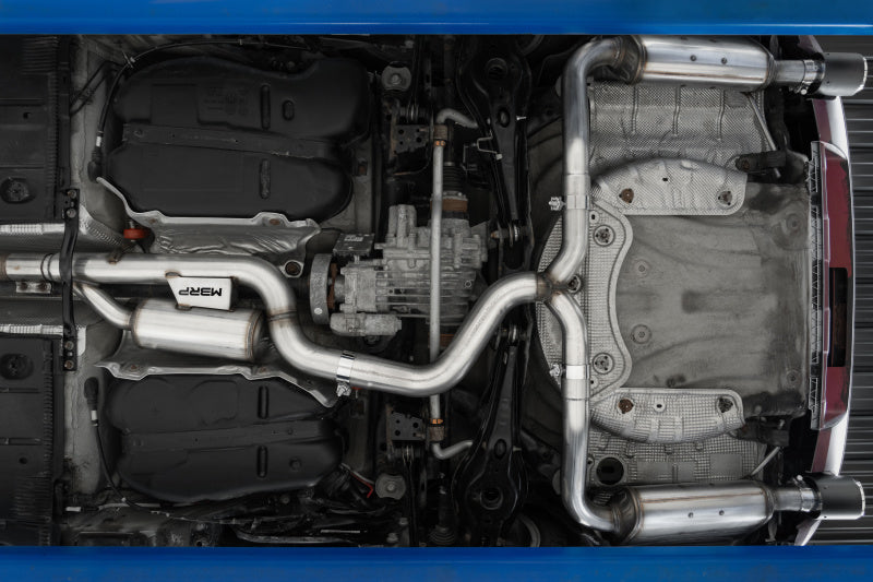 MBRP 17-19 VW Golf Sportwagen/Alltrack 1.8T T304SS 3in Cat-Back 2.5in Dual Split Rear w/ CF Tips S46183CF S46183CF Photo - Mounted