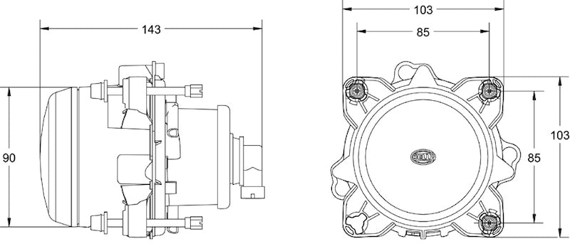 Hella Insert/ Headlight 1B0 H11193047 H11193047 Technical Drawing