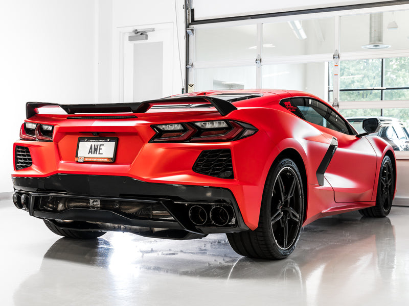 AWE Tuning 2020 Chevrolet Corvette (C8) Touring Edition Exhaust - Quad Diamond Black Tips 3015-43159 3015-43159 Photo - out of package
