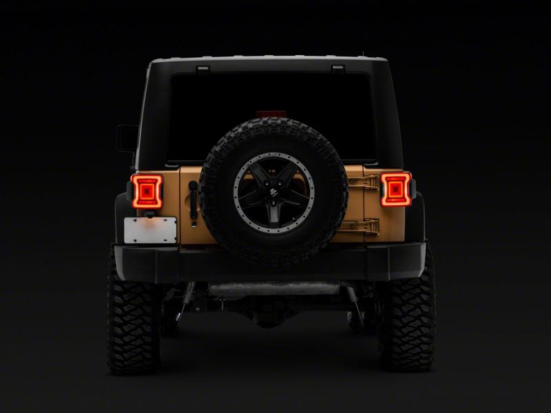 Raxiom 07-18 Jeep Wrangler JK Axial Series JL Style LED Tail Lights- BlkHousing- Red Lens J164242