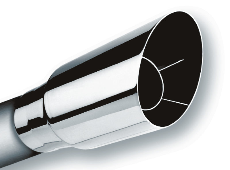 Borla Universal Polished Tip Single Round Angle-Cut (inlet 2 1/2in. Outlet 3 1/2in) *NO Returns* 20120 20120 Photo - Primary