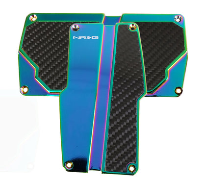 NRG Brushed Aluminum Sport Pedal Neochrome w/ Black Carbon MT PDL-150MC Photo - Primary