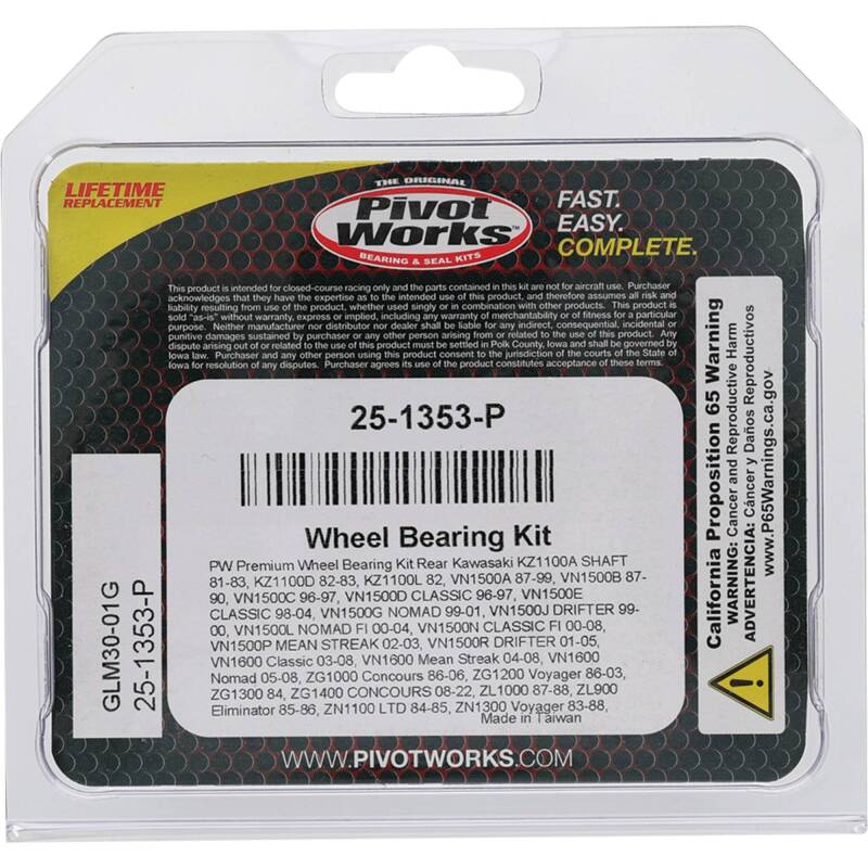 Pivot Works Kawasaki, Suzuki Wheel Bearing Kit Premium Bearings 25-1353-P 25-1353-P Photo - Primary