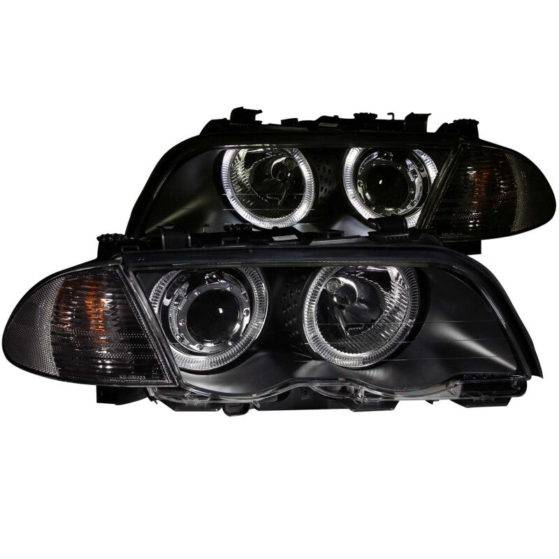 Anzo 1999-2001 BMW 3 Series E46 Projector Headlights w/ Halo Black (CCFL) 121261 Photo - Primary