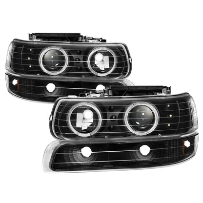 SPYDER xTune Chevy Silverado 1500/2500 99-02 Bumper Projector Headlights - LED - Black PRO-JH-CSIL99-SET-BK 9036781 9036781 Photo - Primary