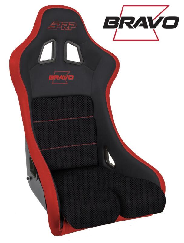 PRP Seats PRP Bravo Composite Seat- Black/Red (PRP Red Outline/Bravo Red- Red Stitching) A4502-237 A4502-237 Photo - Primary
