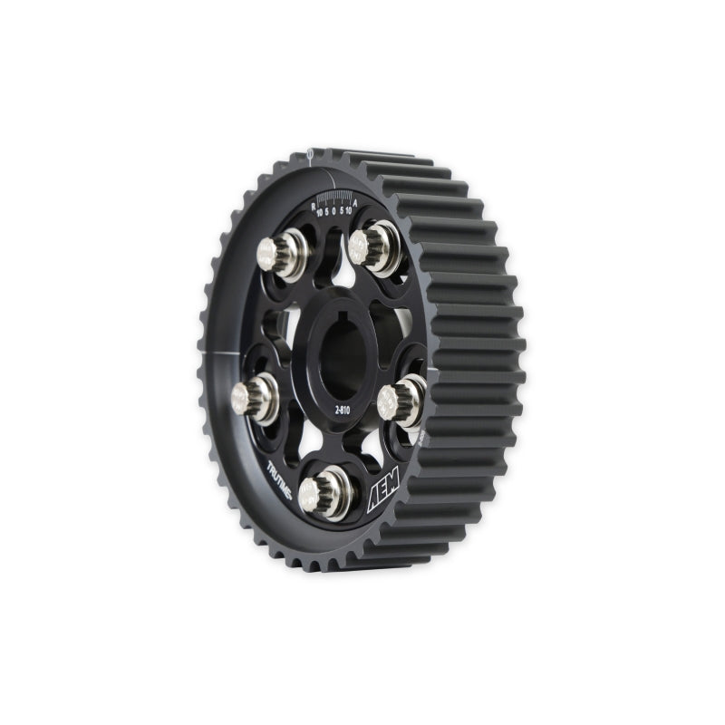 AEM Electronics Tru-Time Cam Gear Black 5-Bolt Honda B Series 23-802BK Photo - out of package