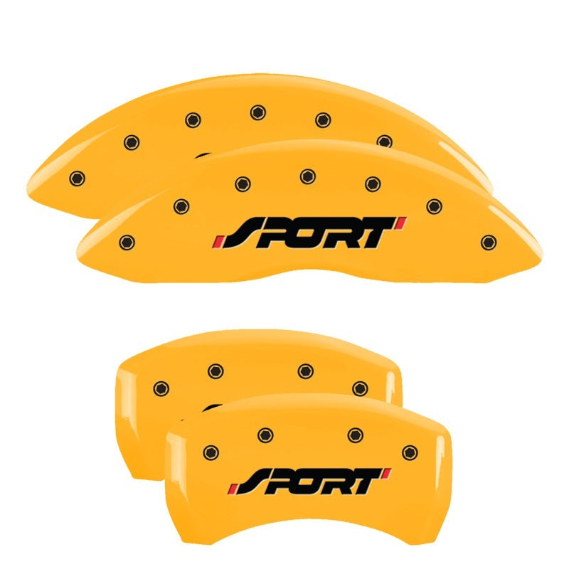 MGP 4 Caliper Covers Engraved Front & Rear SPORT Yellow finish black ch 10229SSPOYL 10229SSPOYL Photo - Primary