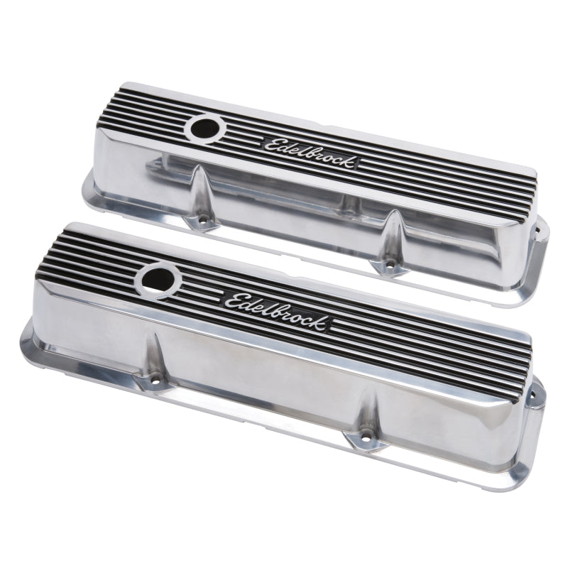 Edelbrock Valve Covers, Elite II, Ford FE, 1958-76, Polished 4277 Photo - out of package