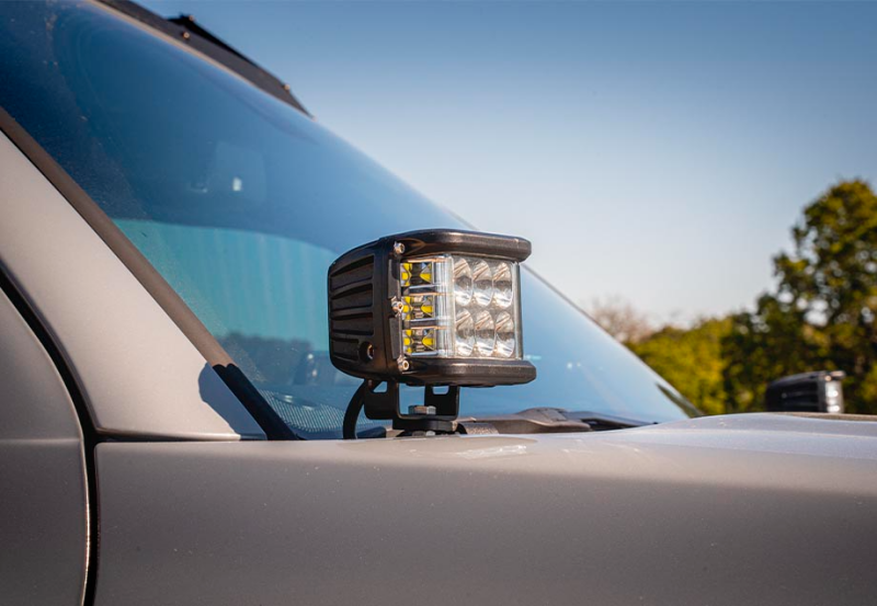 Cali Raised LED Cali Raised 10-24 Toyota 4Runner Low Profile Led Ditch Light Brackets Kit - Brackets W/ 27W Side Pro CR2498 CR2498 Photo - Primary