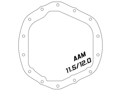 aFe 2020 Chevrolet Silverado 2500 HD  Rear Differential Cover Black ; Pro Series w/ Machined Fins 46-71260B 46-71260B Technical Drawing