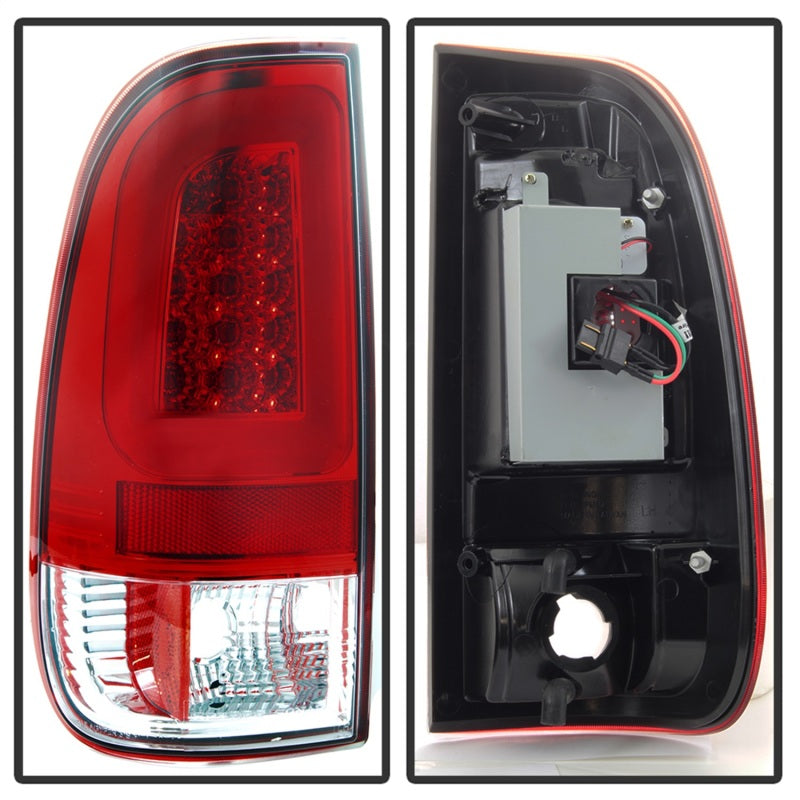Spyder 97-03 Ford F150 Stylsd. F250 V3 Light Bar LED Tail Lights - Red/Clr ALT-YD-FF15097V3-LBLED-RC 5084453 5084453 Photo - Unmounted