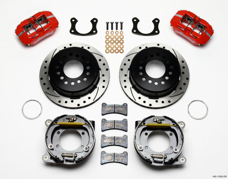 Wilwood Dynapro Low-Profile 11.00in P-Brake Kit Drill-Red Small Ford 2.66in Offset 140-11393-DR 140-11393-DR Photo - Primary