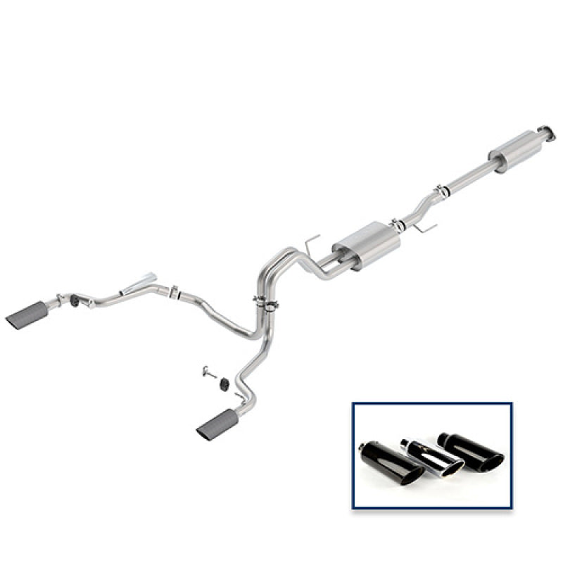 Ford Racing 15-18 F-150 5.0L Cat-Back Sport Exhaust System - Rear Exit Carbon Fiber Tips M-5200-F1550DSFA M-5200-F1550DSFA Photo - Primary