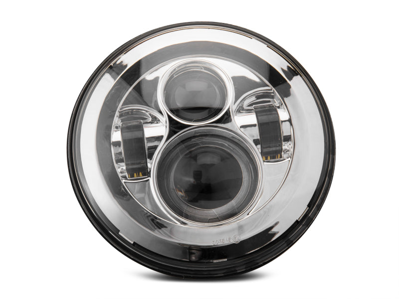 Raxiom 97-18 Jeep Wrangler TJ/JK Axial Series LED Daymaker Headlights- Chrome Housing (Clear Lens) J108043 J108043 Photo - Close Up