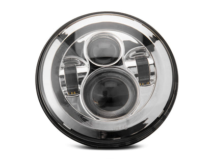 Raxiom 97-18 Jeep Wrangler TJ/JK Axial Series LED Daymaker Headlights- Chrome Housing (Clear Lens) J108043 J108043 Photo - Close Up