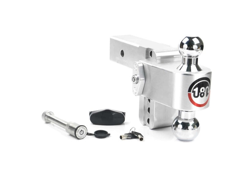 Weigh Safe 180 Hitch 4in Drop Hitch & 2.5in Shank (10K/18.5K GTWR) w/WS05 - Aluminum CTB4-2.5-KA