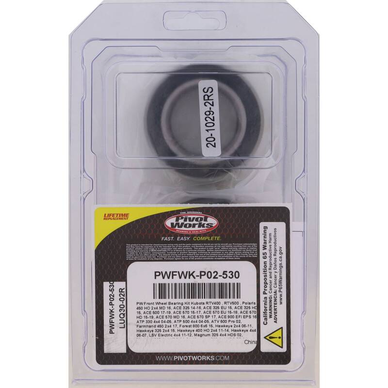 Pivot Works 06-11 Polaris Hawkeye 2x4 PW Front Wheel Bearing Kit PWFWK-P02-530 PWFWK-P02-530 Photo - Primary