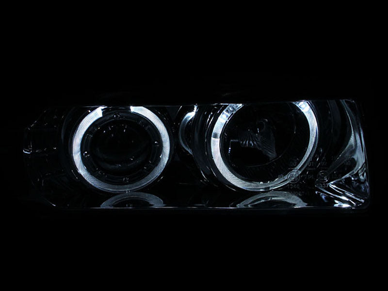 Anzo 1992-1998 BMW 3 Series E36 Projector Headlights w/ Halo Chrome G2 1 pc 121326 Photo - Mounted