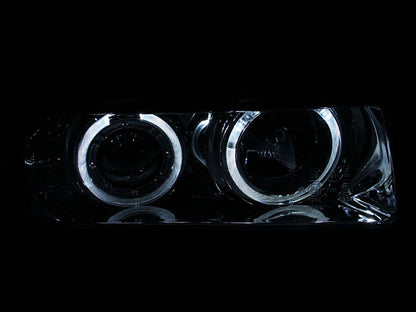 Anzo 1992-1998 BMW 3 Series E36 Projector Headlights w/ Halo Chrome G2 1 pc 121326 Photo - Mounted