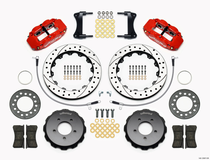 Wilwood Narrow Superlite 6R Front Hat Kit 12.88in Drill Red 2005-Up Mazda Miata w/ Lines 140-12907-DR 140-12907-DR Photo - Primary