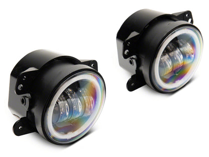 Raxiom 07-18 Jeep Wrangler JK Axial Series Halo LED Fog Lights- Amber J141994 J141994 Photo - Primary