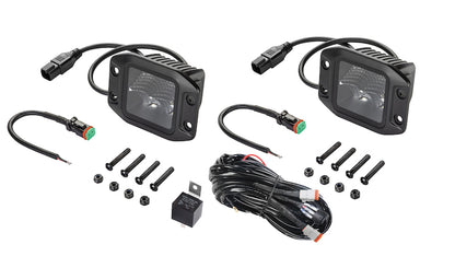 Hella Universal Black Magic 3.2in L.E.D. Cube Kit - Flood Beam (Flush Mount) 358176831 358176831 Photo - out of package