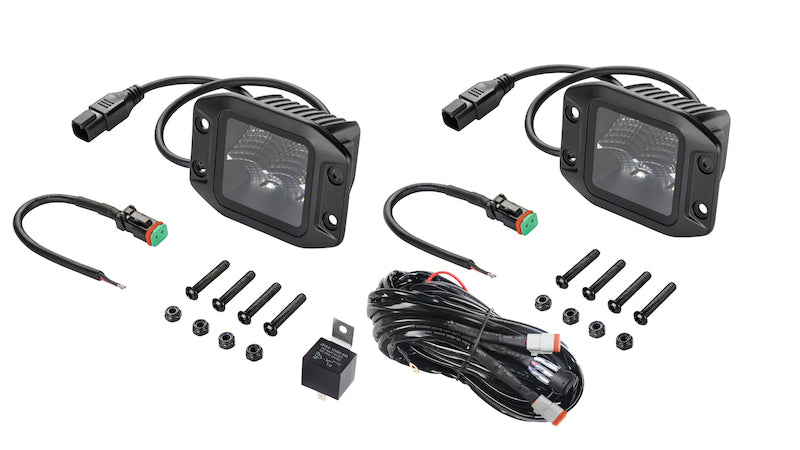 Hella Universal Black Magic 3.2in L.E.D. Cube Kit - Flood Beam (Flush Mount) 358176831 358176831 Photo - out of package