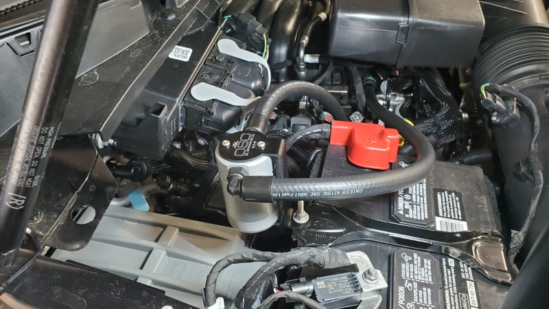 J&L 23-24 Ford F-250/F-350 7.3L Oil Separator 3.0 Passenger Side - Clear Anodized 3094P-C 3094P-C Photo - Mounted