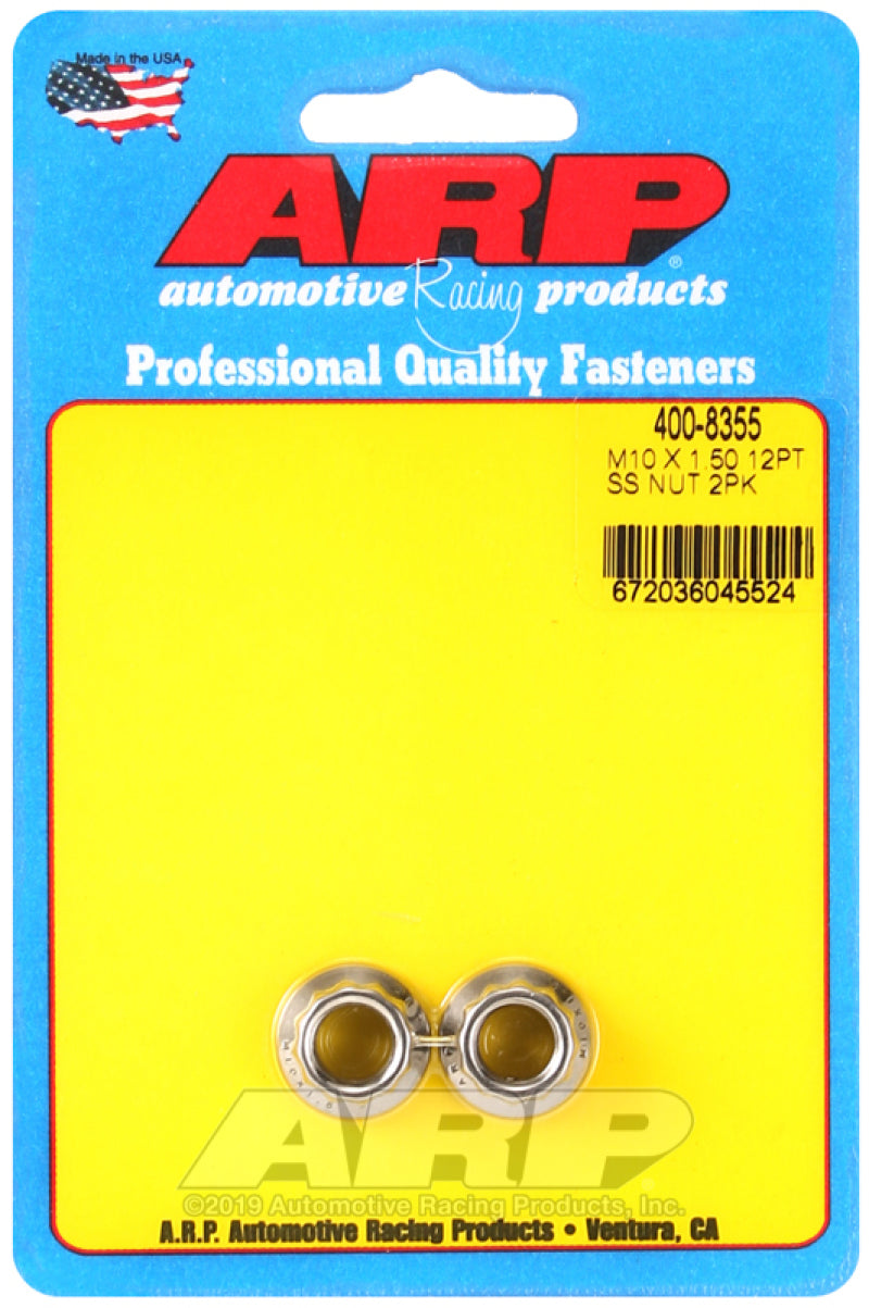 ARP M10 X 1.50 (M12 wr) SS 12pt Nut Kit 400-8355 Photo - Primary