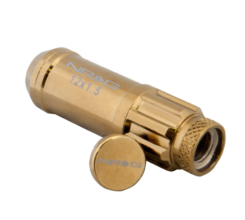 NRG M12 x 1.5 New Steel Lug Nut W/ Dust Cap Cover Set 21 Pc Chrome Gold LN-LS700CG-21 Photo - Primary