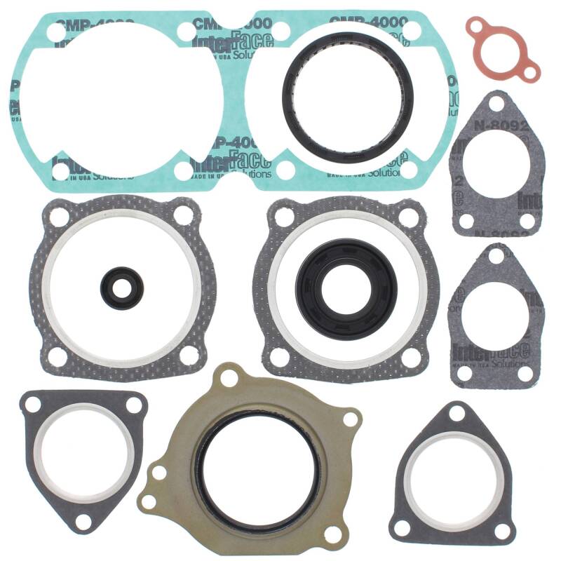 Vertex Pistons Vertex Gaskets 1992 Yamaha Enticer ET340TR Complete Gasket Kit w/ Oil Seals 711301 711301 Photo - Primary