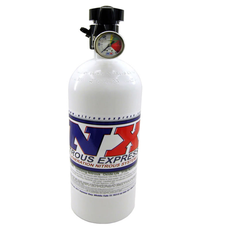 Nitrous Express 15Lb Bottle W/ Lightning 500 Valve (6.89 Dia. X 26.69 Tall) With Gauge 11151 Photo - Primary