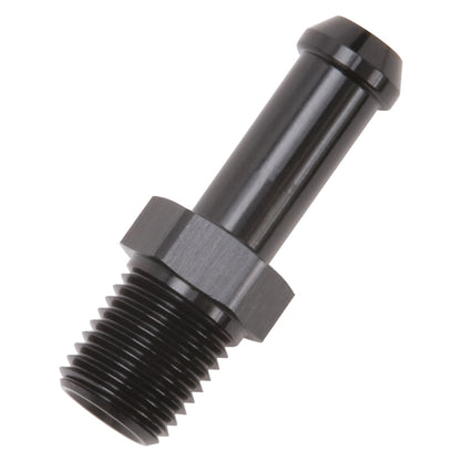 Edelbrock Hose End, Straight, 1/4" NPT to 3/8" Barb, Black Anodize 8191 Photo - out of package