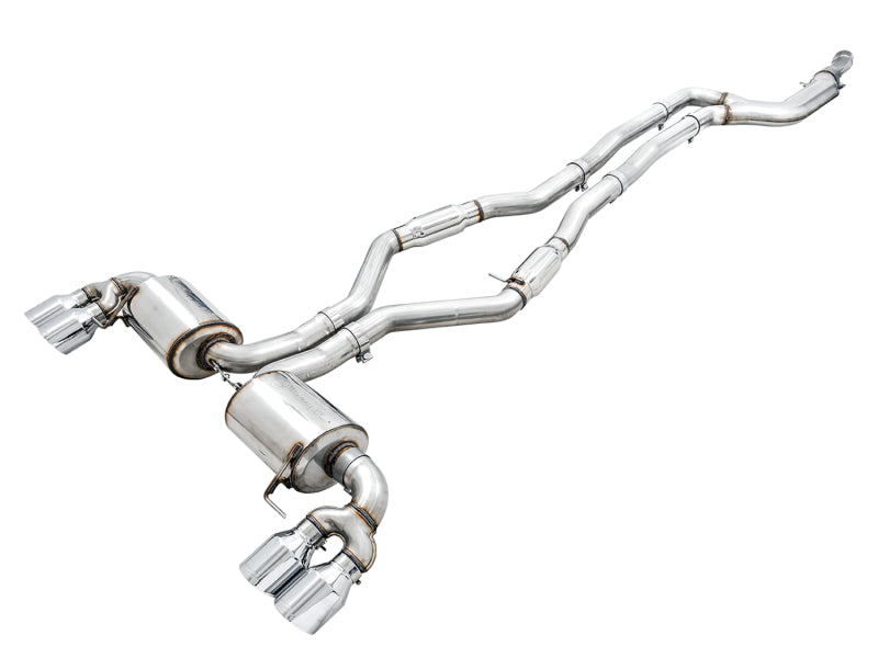 AWE Tuning 2019+ BMW M340i (G20) Resonated Touring Edition Exhaust - Quad Chrome Silver Tips 3015-42150 3015-42150 Photo - Primary