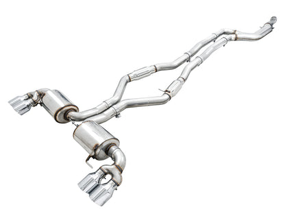 AWE Tuning 2019+ BMW M340i (G20) Resonated Touring Edition Exhaust - Quad Chrome Silver Tips 3015-42150 3015-42150 Photo - Primary