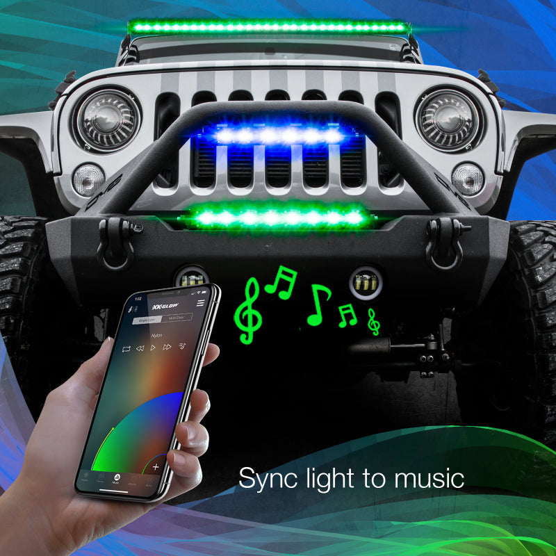 XKGLOW XK Glow RGBW Light Bar High Power Offroad Work/Hunting Light w/ Bluetooth Controller 20In XK-BAR-20