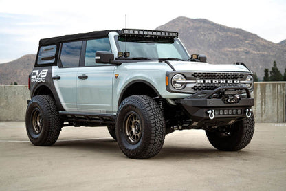 DV8 Offroad 2021+ Ford Bronco Modular Front Bumper Winch Capable w/ Auxiliary Light Mounts FBBR-02 FBBR-02 Photo - Mounted