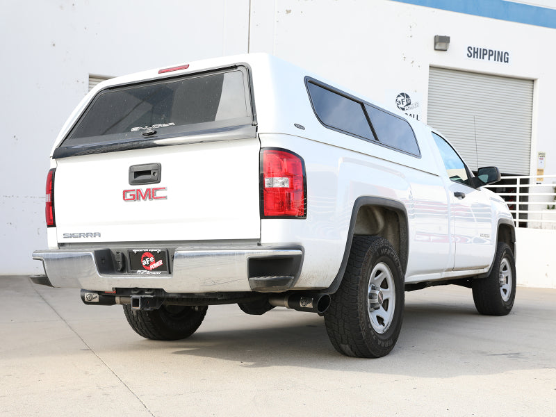 aFe Gemini XV 3in 304 SS Cat-Back Exhaust 09-18 GM Trucks V6-4.3/V8-4.8/5.3L w/ Black Tips 49-34131-B 49-34131-B Photo - Mounted