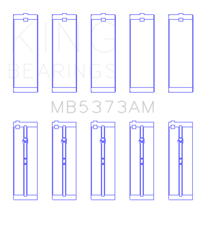 King Engine Bearings Nissan Ga14DE/Ga16DE/Qg18DE (Size +1.0mm) Main Bearing Set MB5373AM1.0 MB5373AM1.0 Photo - Primary