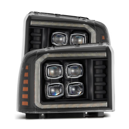 AlphaRex 05-07 Ford F250/350/450/550 Super Duty NOVA LED Proj HL Blk w/Actv Light & Seq Sig + SB DRL 880319 880319 Photo - Primary