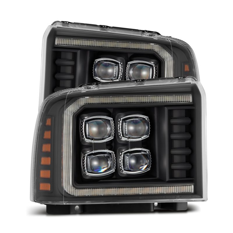 AlphaRex 05-07 Ford F250/350/450/550 Super Duty NOVA LED Proj HL Blk w/Actv Light & Seq Sig + SB DRL 880319 880319 Photo - Primary